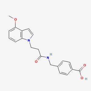 molecular formula C20H20N2O4 B10997146 4-({[3-(4-methoxy-1H-indol-1-yl)propanoyl]amino}methyl)benzoic acid 