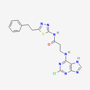 N~3~-(2-chloro-7H-purin-6-yl)-N-[5-(2-phenylethyl)-1,3,4-thiadiazol-2-yl]-beta-alaninamide