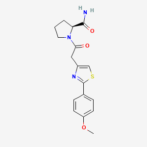 molecular formula C17H19N3O3S B10997152 1-{[2-(4-methoxyphenyl)-1,3-thiazol-4-yl]acetyl}-L-prolinamide 