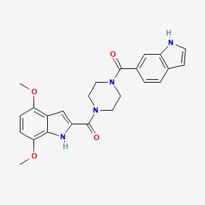 molecular formula C24H24N4O4 B10997222 (4,7-dimethoxy-1H-indol-2-yl)[4-(1H-indol-6-ylcarbonyl)piperazin-1-yl]methanone 