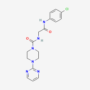 molecular formula C17H19ClN6O2 B10997227 N-{2-[(4-chlorophenyl)amino]-2-oxoethyl}-4-(pyrimidin-2-yl)piperazine-1-carboxamide 