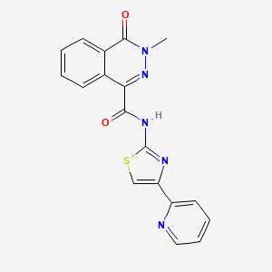 3-methyl-4-oxo-N-[4-(pyridin-2-yl)-1,3-thiazol-2-yl]-3,4-dihydrophthalazine-1-carboxamide