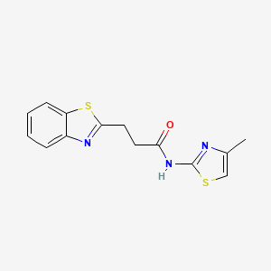 molecular formula C14H13N3OS2 B10997252 3-(1,3-benzothiazol-2-yl)-N-(4-methyl-1,3-thiazol-2-yl)propanamide 