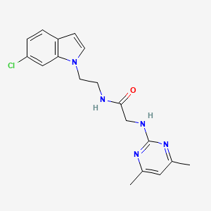 N-[2-(6-chloro-1H-indol-1-yl)ethyl]-2-[(4,6-dimethyl-2-pyrimidinyl)amino]acetamide