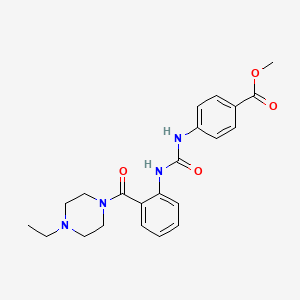 molecular formula C22H26N4O4 B10997274 Methyl 4-[({2-[(4-ethylpiperazin-1-yl)carbonyl]phenyl}carbamoyl)amino]benzoate 