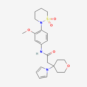 N-[4-(1,1-dioxido-1,2-thiazinan-2-yl)-3-methoxyphenyl]-2-[4-(1H-pyrrol-1-yl)tetrahydro-2H-pyran-4-yl]acetamide