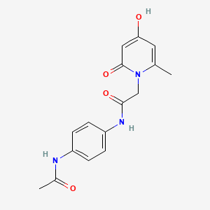 molecular formula C16H17N3O4 B10997285 N-[4-(acetylamino)phenyl]-2-(4-hydroxy-6-methyl-2-oxopyridin-1(2H)-yl)acetamide 