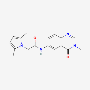 molecular formula C17H18N4O2 B10997290 2-(2,5-dimethyl-1H-pyrrol-1-yl)-N-(3-methyl-4-oxo-3,4-dihydro-6-quinazolinyl)acetamide 