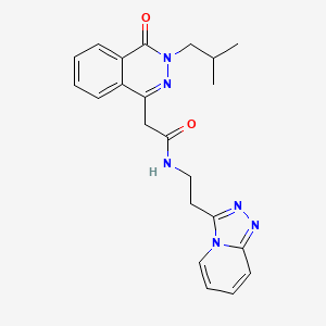 molecular formula C22H24N6O2 B10997302 2-[3-(2-methylpropyl)-4-oxo-3,4-dihydrophthalazin-1-yl]-N-[2-([1,2,4]triazolo[4,3-a]pyridin-3-yl)ethyl]acetamide 