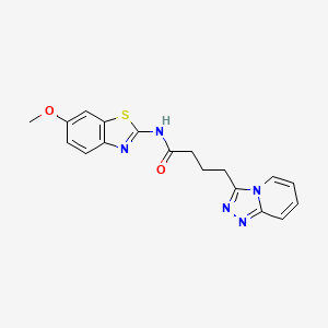 molecular formula C18H17N5O2S B10997319 N-(6-methoxy-1,3-benzothiazol-2-yl)-4-([1,2,4]triazolo[4,3-a]pyridin-3-yl)butanamide 