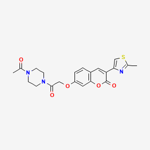 molecular formula C21H21N3O5S B10997322 7-[2-(4-acetylpiperazin-1-yl)-2-oxoethoxy]-3-(2-methyl-1,3-thiazol-4-yl)-2H-chromen-2-one 