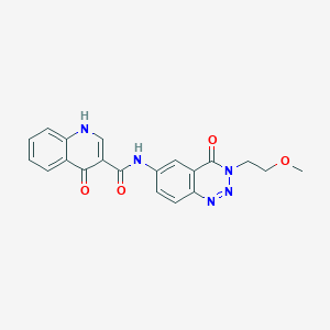 molecular formula C20H17N5O4 B10997330 4-Hydroxy-N-[3-(2-methoxyethyl)-4-oxo-3,4-dihydro-1,2,3-benzotriazin-6-YL]-3-quinolinecarboxamide 