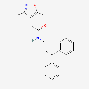 molecular formula C22H24N2O2 B10997336 4-Isoxazoleacetamide, N-(3,3-diphenylpropyl)-3,5-dimethyl- CAS No. 878592-88-2