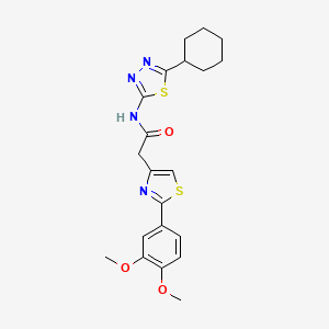 N-(5-cyclohexyl-1,3,4-thiadiazol-2-yl)-2-[2-(3,4-dimethoxyphenyl)-1,3-thiazol-4-yl]acetamide