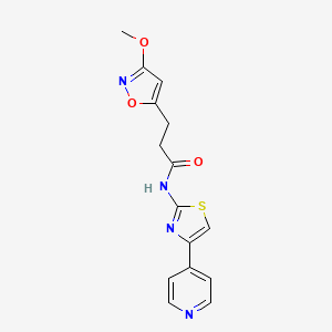 3-(3-methoxy-1,2-oxazol-5-yl)-N-[4-(pyridin-4-yl)-1,3-thiazol-2-yl]propanamide