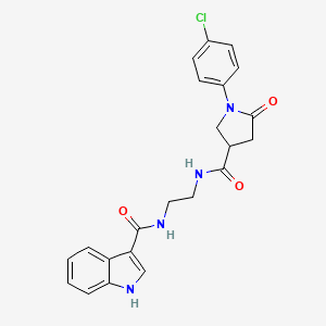 molecular formula C22H21ClN4O3 B10997361 N-[2-({[1-(4-chlorophenyl)-5-oxopyrrolidin-3-yl]carbonyl}amino)ethyl]-1H-indole-3-carboxamide 