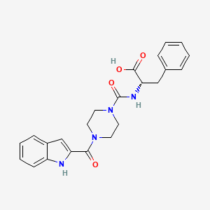 molecular formula C23H24N4O4 B10997369 N-{[4-(1H-indol-2-ylcarbonyl)piperazin-1-yl]carbonyl}-L-phenylalanine 