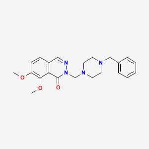 molecular formula C22H26N4O3 B10997387 2-[(4-benzylpiperazin-1-yl)methyl]-7,8-dimethoxyphthalazin-1(2H)-one 