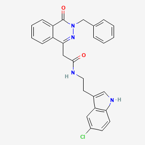 molecular formula C27H23ClN4O2 B10997401 2-(3-benzyl-4-oxo-3,4-dihydrophthalazin-1-yl)-N-[2-(5-chloro-1H-indol-3-yl)ethyl]acetamide 