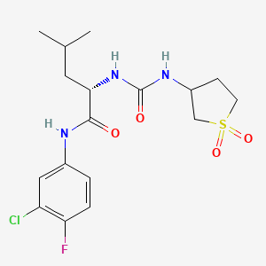 molecular formula C17H23ClFN3O4S B10997440 N-(3-chloro-4-fluorophenyl)-N~2~-[(1,1-dioxidotetrahydrothiophen-3-yl)carbamoyl]-L-leucinamide 