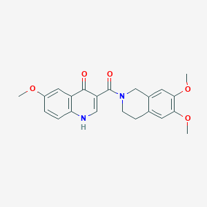 molecular formula C22H22N2O5 B10997447 (6,7-dimethoxy-3,4-dihydroisoquinolin-2(1H)-yl)(4-hydroxy-6-methoxyquinolin-3-yl)methanone 