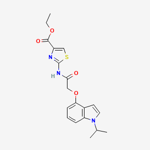 molecular formula C19H21N3O4S B10997472 ethyl 2-[({[1-(propan-2-yl)-1H-indol-4-yl]oxy}acetyl)amino]-1,3-thiazole-4-carboxylate 