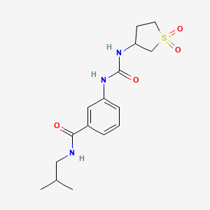 molecular formula C16H23N3O4S B10997478 3-{[(1,1-dioxidotetrahydrothiophen-3-yl)carbamoyl]amino}-N-(2-methylpropyl)benzamide 