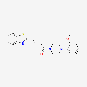 molecular formula C22H25N3O2S B10997484 4-(1,3-Benzothiazol-2-yl)-1-[4-(2-methoxyphenyl)piperazin-1-yl]butan-1-one 