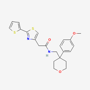 N-{[4-(4-methoxyphenyl)tetrahydro-2H-pyran-4-yl]methyl}-2-[2-(thiophen-2-yl)-1,3-thiazol-4-yl]acetamide