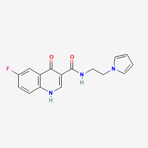 molecular formula C16H14FN3O2 B10997518 6-fluoro-4-hydroxy-N-[2-(1H-pyrrol-1-yl)ethyl]quinoline-3-carboxamide 