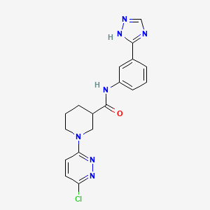 molecular formula C18H18ClN7O B10997519 1-(6-chloropyridazin-3-yl)-N-[3-(4H-1,2,4-triazol-3-yl)phenyl]piperidine-3-carboxamide 