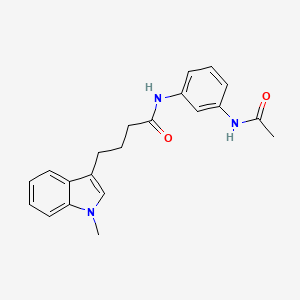 molecular formula C21H23N3O2 B10997525 N-[3-(acetylamino)phenyl]-4-(1-methyl-1H-indol-3-yl)butanamide 