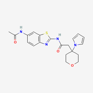 N-[6-(acetylamino)-1,3-benzothiazol-2-yl]-2-[4-(1H-pyrrol-1-yl)tetrahydro-2H-pyran-4-yl]acetamide