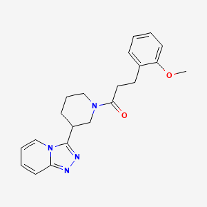 molecular formula C21H24N4O2 B10997531 3-(2-Methoxyphenyl)-1-[3-([1,2,4]triazolo[4,3-a]pyridin-3-yl)piperidin-1-yl]propan-1-one 