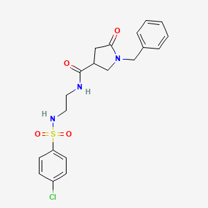 molecular formula C20H22ClN3O4S B10997534 1-benzyl-N-(2-{[(4-chlorophenyl)sulfonyl]amino}ethyl)-5-oxopyrrolidine-3-carboxamide 