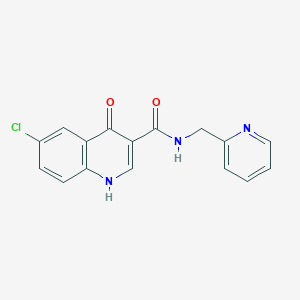 6-chloro-4-hydroxy-N-(pyridin-2-ylmethyl)quinoline-3-carboxamide