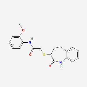 molecular formula C19H20N2O3S B10997551 2-[(2-hydroxy-4,5-dihydro-3H-1-benzazepin-3-yl)sulfanyl]-N-(2-methoxyphenyl)acetamide 