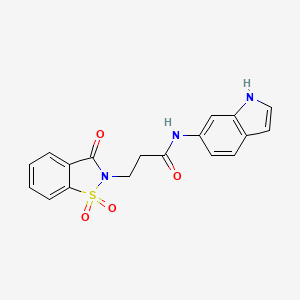 molecular formula C18H15N3O4S B10997559 3-(1,1-dioxido-3-oxo-1,2-benzothiazol-2(3H)-yl)-N-(1H-indol-6-yl)propanamide 