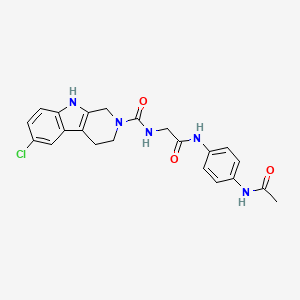 molecular formula C22H22ClN5O3 B10997595 N-(2-{[4-(acetylamino)phenyl]amino}-2-oxoethyl)-6-chloro-1,3,4,9-tetrahydro-2H-beta-carboline-2-carboxamide 