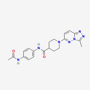 molecular formula C20H23N7O2 B10997605 N-[4-(acetylamino)phenyl]-1-(3-methyl[1,2,4]triazolo[4,3-b]pyridazin-6-yl)piperidine-4-carboxamide 