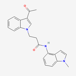 molecular formula C22H21N3O2 B10997607 3-(3-acetyl-1H-indol-1-yl)-N-(1-methyl-1H-indol-4-yl)propanamide 