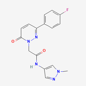 molecular formula C16H14FN5O2 B10997610 2-(3-(4-fluorophenyl)-6-oxopyridazin-1(6H)-yl)-N-(1-methyl-1H-pyrazol-4-yl)acetamide 