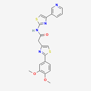 2-[2-(3,4-dimethoxyphenyl)-1,3-thiazol-4-yl]-N-[4-(pyridin-3-yl)-1,3-thiazol-2-yl]acetamide