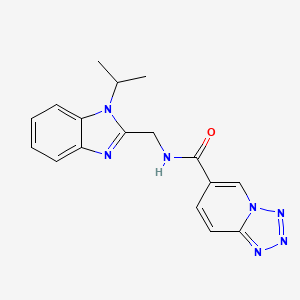 molecular formula C17H17N7O B10997620 N-{[1-(propan-2-yl)-1H-benzimidazol-2-yl]methyl}tetrazolo[1,5-a]pyridine-6-carboxamide 