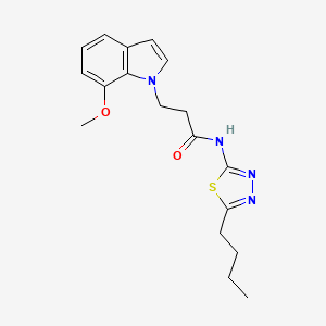 molecular formula C18H22N4O2S B10997648 N-(5-butyl-1,3,4-thiadiazol-2-yl)-3-(7-methoxy-1H-indol-1-yl)propanamide 