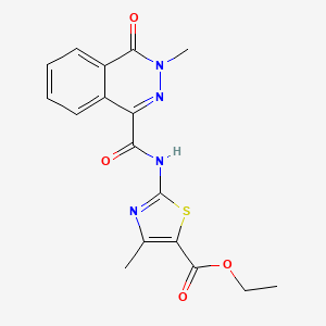 molecular formula C17H16N4O4S B10997658 Ethyl 4-methyl-2-{[(3-methyl-4-oxo-3,4-dihydrophthalazin-1-yl)carbonyl]amino}-1,3-thiazole-5-carboxylate 