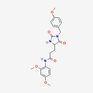 molecular formula C22H25N3O6 B10997674 N-(2,4-dimethoxyphenyl)-3-[1-(4-methoxybenzyl)-2,5-dioxoimidazolidin-4-yl]propanamide 