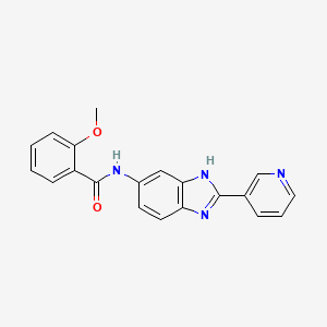 molecular formula C20H16N4O2 B10997681 2-methoxy-N-[2-(pyridin-3-yl)-1H-benzimidazol-5-yl]benzamide 