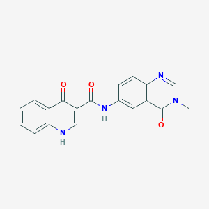 molecular formula C19H14N4O3 B10997684 4-Hydroxy-N-(3-methyl-4-oxo-3,4-dihydro-6-quinazolinyl)-3-quinolinecarboxamide 