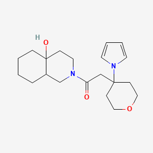 molecular formula C20H30N2O3 B10997708 1-(4a-hydroxyoctahydroisoquinolin-2(1H)-yl)-2-[4-(1H-pyrrol-1-yl)oxan-4-yl]ethan-1-one 